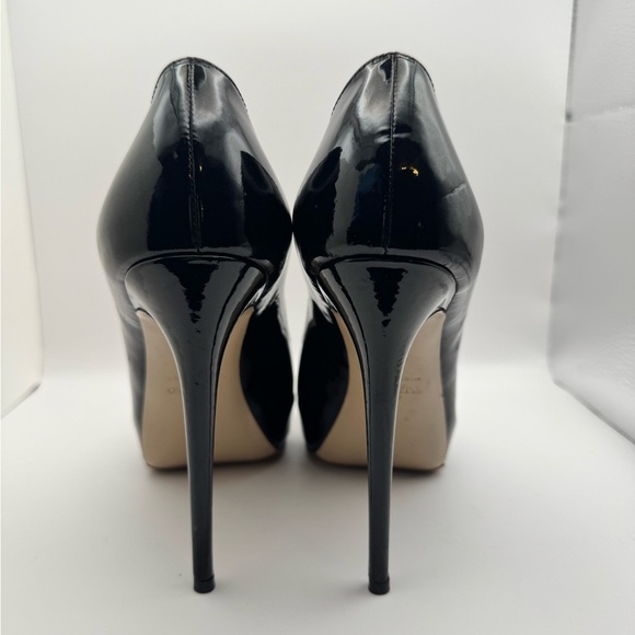 Valentino Black Patent Leather Peep-Toe Heels Size 39.5 - Picture 6 of 9